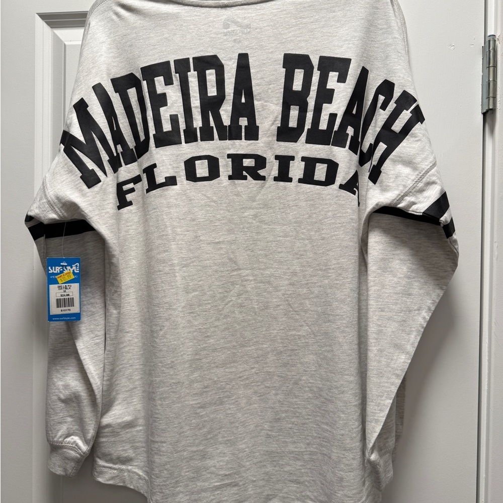 Madeira Beach Florida Long Sleeve Spirit Jersey - White & Black